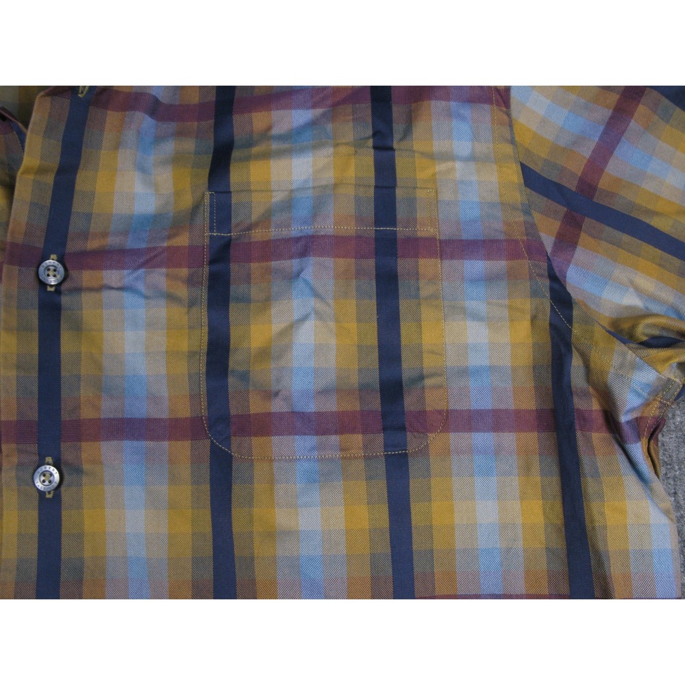 Robert Talbott Classic Men Medium Yellow Blue Pla… - image 7